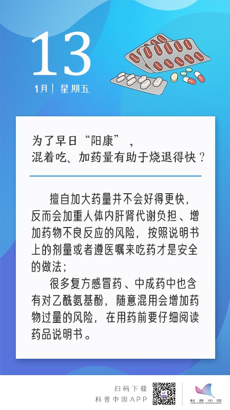 为了早日“阳康”，混着吃、加药量有助于烧退得快？-科普中国圈子-学习-值得研究